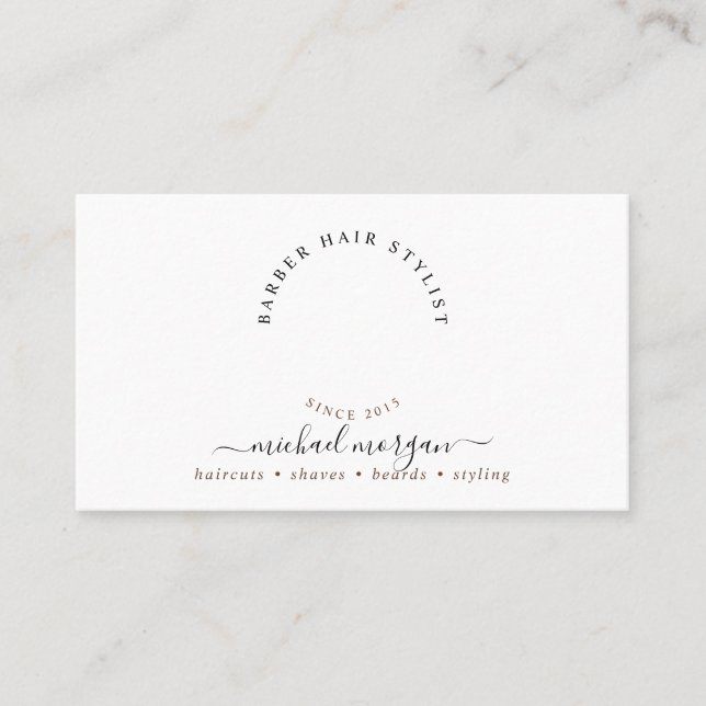 Simple Barber Hair Stylist Scissors Business Card (Front)