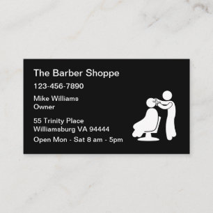 Simple Barber Shop Hair Cutting Business Cards