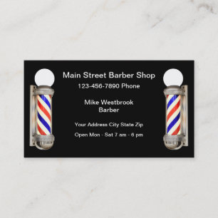 Simple Barber Shop Light Theme Business Card