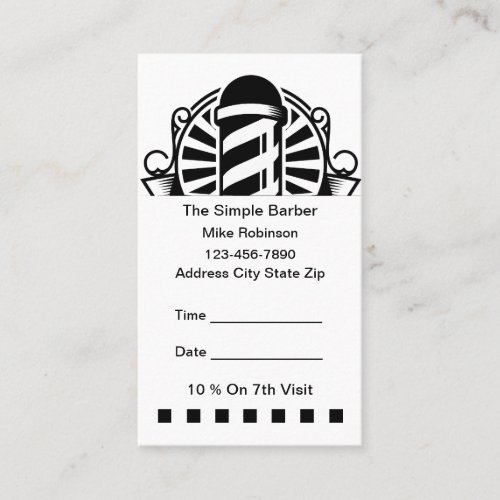 Simple Barbershop Budget Appointment Cards