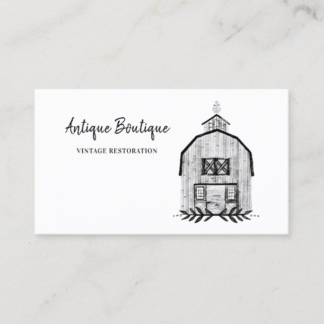 Simple Barn Vintage Restoration Business Card (Front)