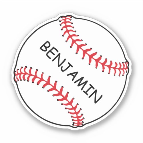 Simple Baseball Fan Sports Name Sticker