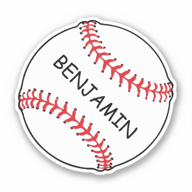 Simple Baseball Fan Sports Name Sticker (Front)