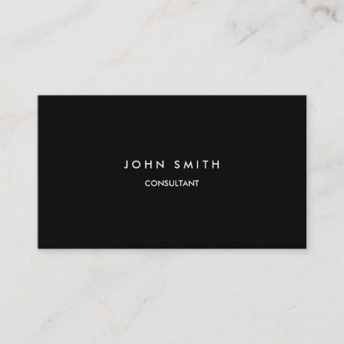Simple Basic Black Two_Sided Business Card