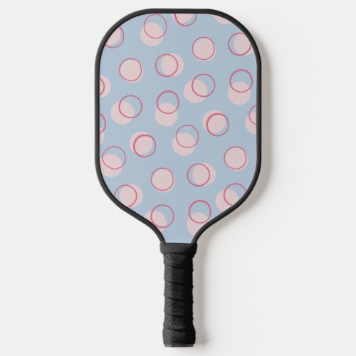 Simple Basic Blue and Pink Geometric Circles Pickleball Paddle