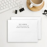 Simple Basic BUDGET Return Address Envelope<br><div class="desc">These simple envelopes feature classic black text on a solid white background,  with your preprinted return address on the back flap. The A6 size is the closest size envelope for the budget flyer invitations.</div>