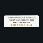 simple basic clear label<br><div class="desc">A simple design with your name and additional information (elegant and thin font style) on white</div>