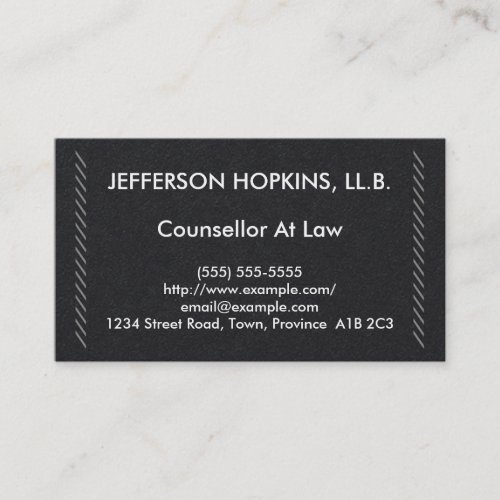 Simple  Basic Counsellor At Law Business Card