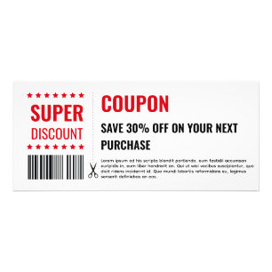 Simple Basic Discount Coupon with Bar Code Rack Card