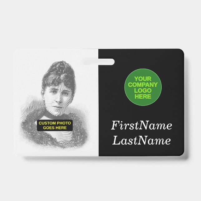 Simple, Basic Employee/Staff Portrait Badge (Front)