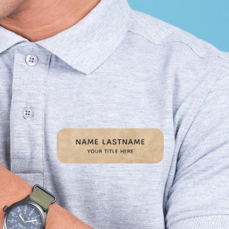 Simple Basic Faux Gold Name Tag 