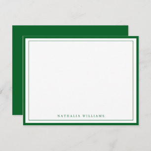 Simple Basic Forest Green Border Stationery Note Card