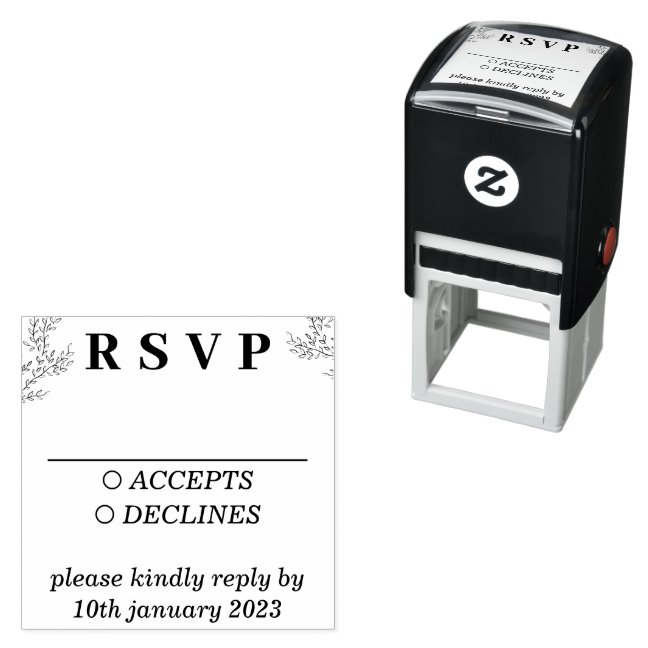 Simple Basic Ivy Floral Wedding Self-inking Stamp