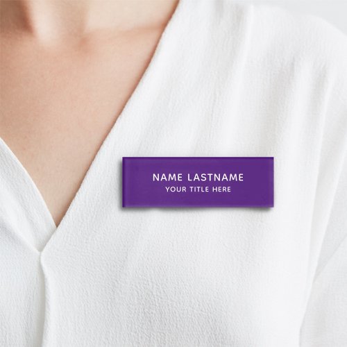 Simple Basic Minimal Purple White Modern Title Name Tag