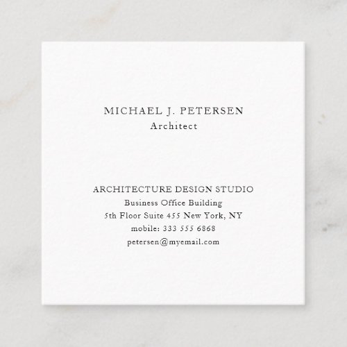 Simple basic minimalist professional template square business card