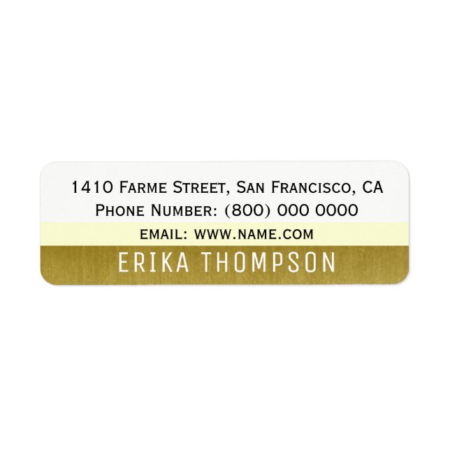 simple basic modern address label with stripes (Front)