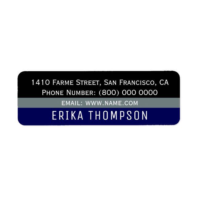 simple basic modern & striped label (Front)