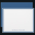 Simple Basic Navy Blue Border Stationery<br><div class="desc">Elevate your correspondence with this simple and elegant navy blue border stationery letterhead. Designed for a timeless and sophisticated look, this card features a clean white background framed by a classic navy blue border, making it perfect for personal or professional use. Whether you're writing thank-you notes, personal messages, or business...</div>