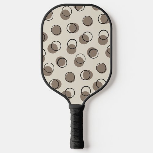 Simple Basic Neutral Tan Geometric Circles Pickleball Paddle