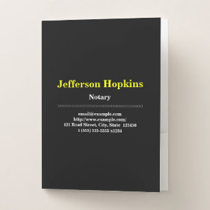 Simple & Basic Notary Pocket Folder