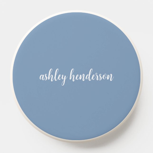 Simple Basic Pastel Blue Monogram for Ladies PopSocket (Popsocket)