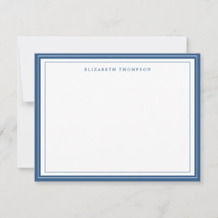 Simple Basic Personalized Light Navy Blue Border Note Card