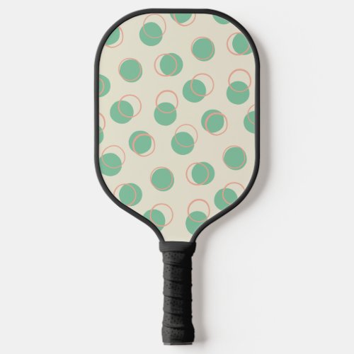 Simple Basic Pink and Green Geometric Circles Pickleball Paddle