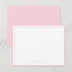 Simple Basic Pink Border Stationery Note Card