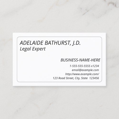 Simple Basic  Plain Business Card