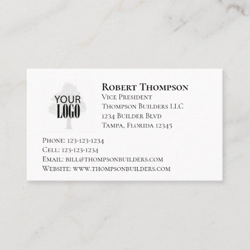 Simple Basic Professional Add Your Logo Template Business Card