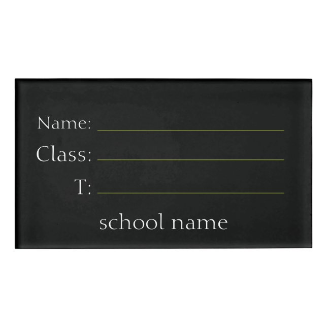 simple basic student ID Name Tag (Front)