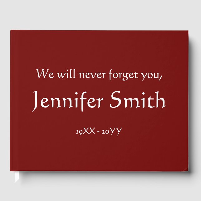 Simple, Basic Sympathy Guestbook (Front)