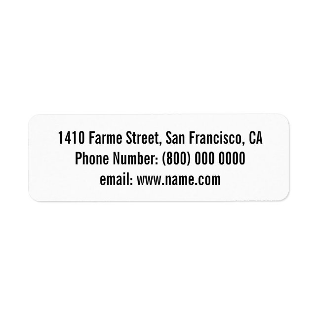 simple basic white label (Front)