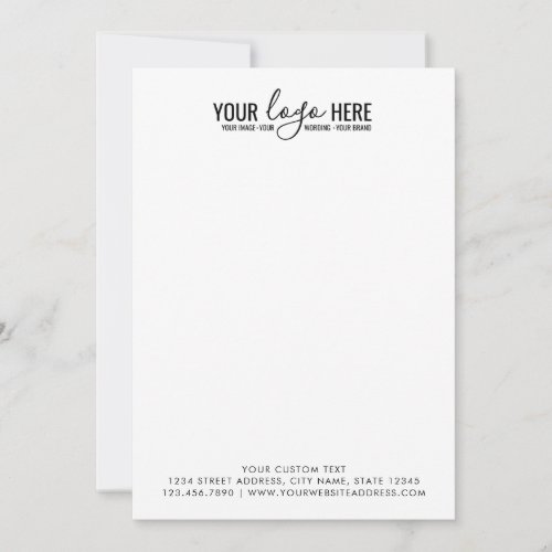 Simple Basic Your Business Company Logo Branding Note Card