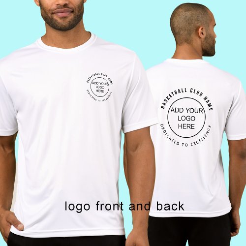 Simple Baskeball Club Logo Front Back Name Motto T_Shirt