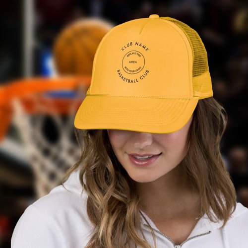 Simple Basketball Club Name Custom Logo  Trucker Hat