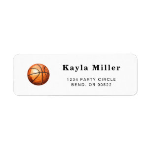 Simple Basketball Return Address Labels