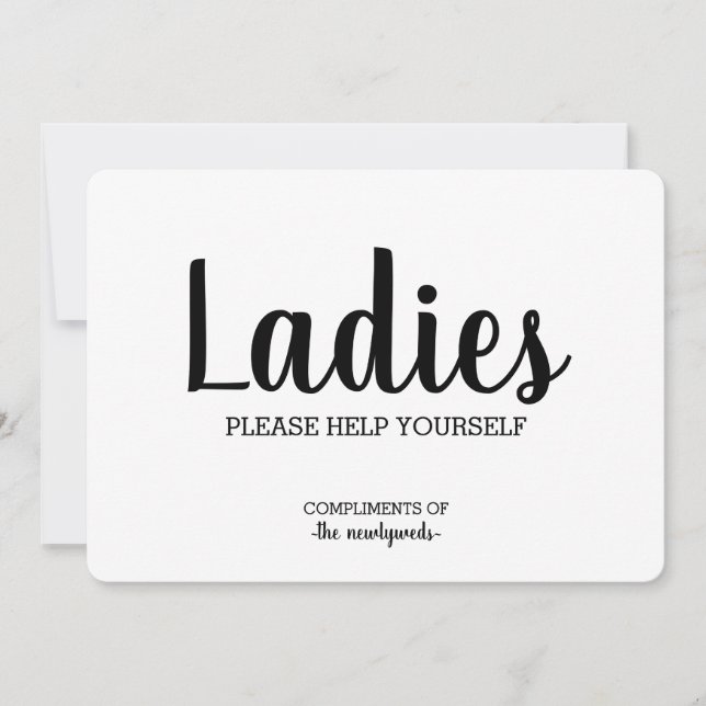 Simple Bathroom Basket Sign-Ladies Invitation (Front)