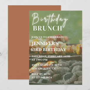 Simple Bbq Backyard 63rd birthday invitations