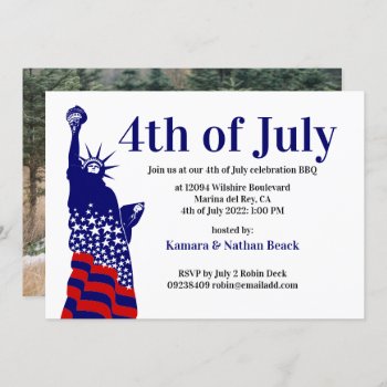 Simple Bbq Fourth Of July Statue Of Liberty Invitation by thepapershoppe at Zazzle