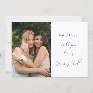 Simple Be My Bridesmiad Photo Proposal Invitation