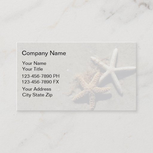 Customizable Simple Beach Business Cards