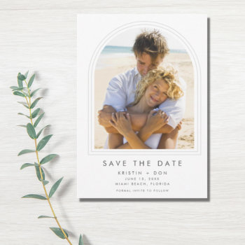 Simple Beach Destination Wedding Arch Photo Save The Date by stylelily at Zazzle