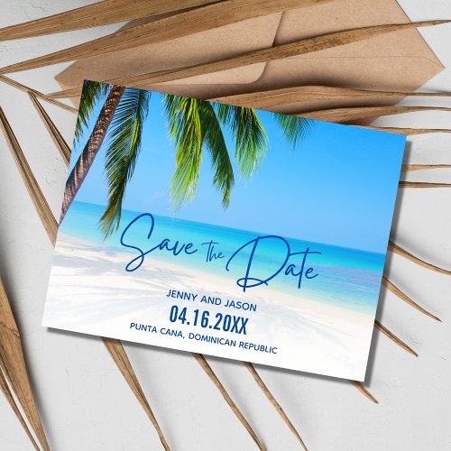 Simple Beach Destination Wedding Save The Date Announcement Postcard