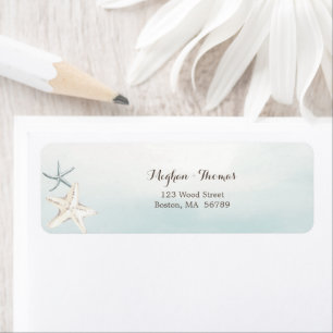Simple Beach Dusty Blue Personalize Return Address Label