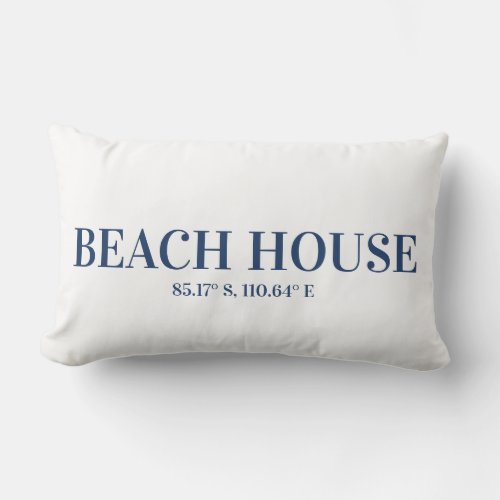 Simple  Beach House Blue Custom Coordinates  Lumbar Pillow