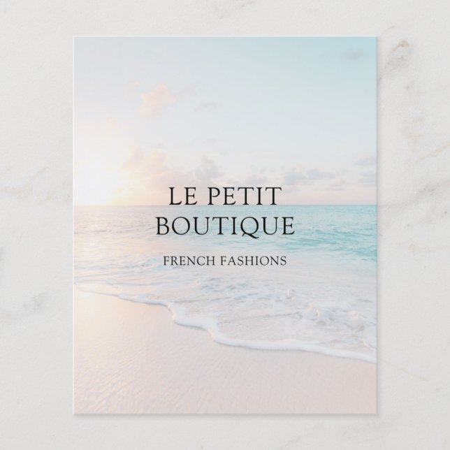 Simple Beach Photo Business Promotional Flyer (Front)