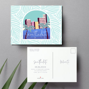 Simple Beach Wedding Budget Save the Date Announcement Postcard