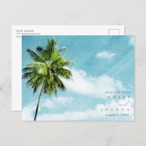 Simple Beach Wedding Budget Save The Date Announcement Postcard