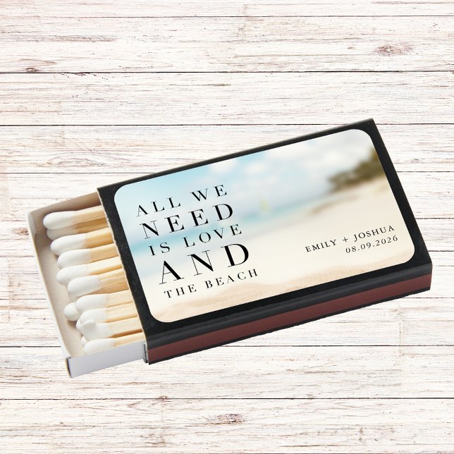 Simple Beach Wedding Favor Matchboxes (Simple Beach Wedding Favor Matchboxes)